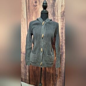 Ruff Hewn Gray 100% Cotton Button Up Sweater Womens Size Medium!